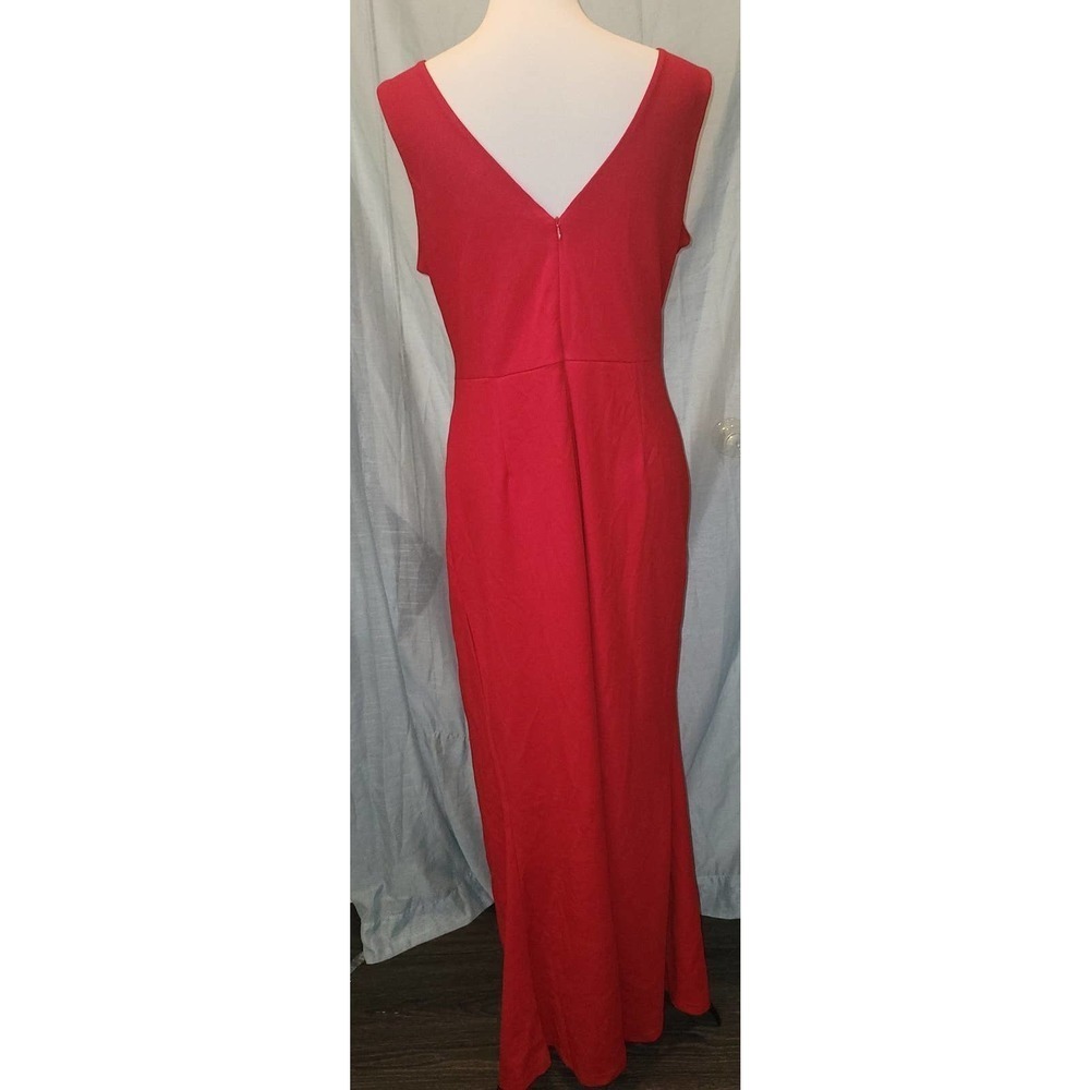 NWT Elegant red Dress With Slit xl - Picture 6 of 7